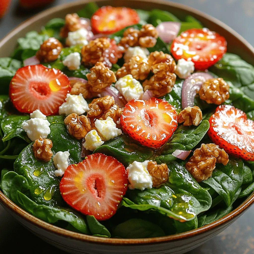 In the realm of healthy eating, salads often take center stage, and among the myriad of options available, the Vibrant Strawberry Spinach Serenade stands out as a delightful choice. This salad not only tantalizes the taste buds but also offers a feast for the eyes with its vibrant colors and fresh ingredients. As the name suggests, this dish is a serenade to the senses, combining the sweet tang of strawberries with the earthy richness of spinach, creating a harmonious balance that is both nourishing and satisfying.