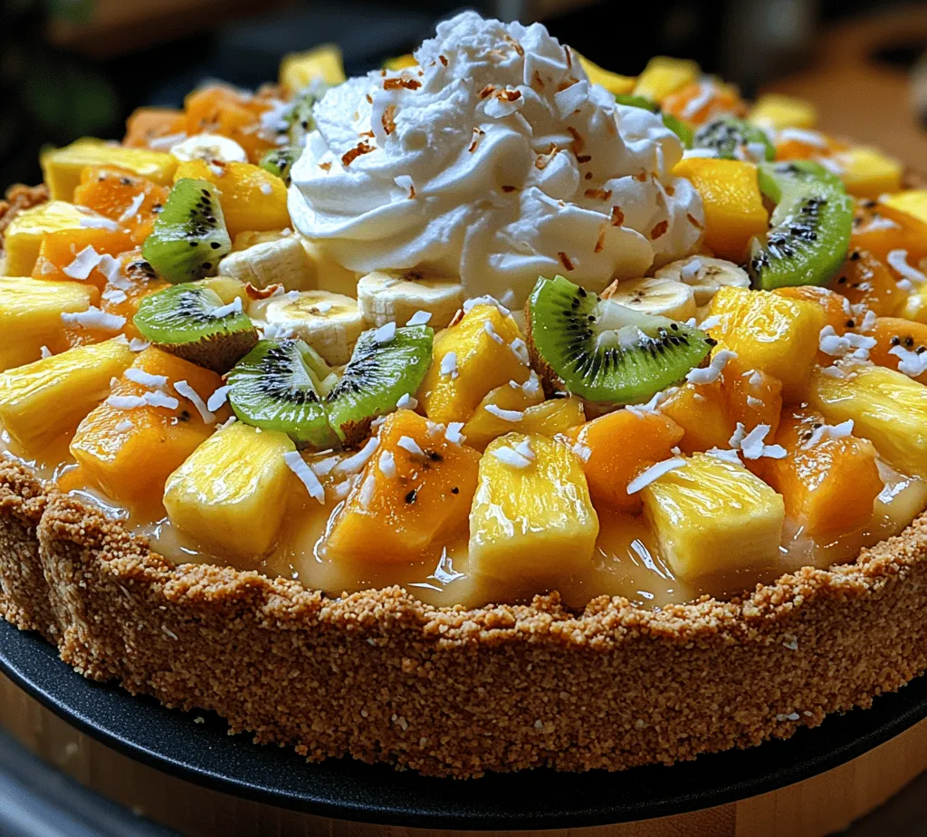 Imagine a dessert that transports you straight to a sun-kissed beach, with the gentle rustle of palm trees and the sound of waves lapping at the shore. Enter the Tropical Paradise Pie—a delightful treat bursting with the vibrant flavors of the tropics. This pie combines the sweetness of ripe fruits, the creamy richness of coconut, and a hint of citrus zest, creating a refreshing dessert that’s not only indulgent but also incredibly satisfying.