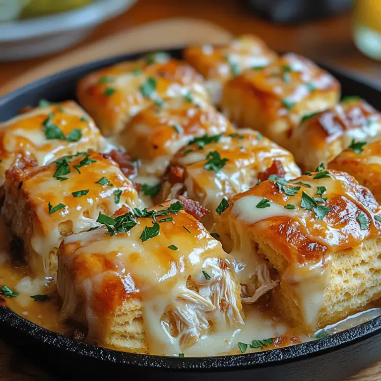 If you're looking for a crowd-pleasing appetizer or a cozy family dinner option, look no further than Cheesy Chicken Bacon Ranch Pull Apart Rolls. This dish combines the beloved flavors of tender chicken, crispy bacon, rich cheese, and zesty ranch dressing, all wrapped up in fluffy, golden biscuit dough. Perfect for gatherings, game days, or simply a comforting meal at home, these pull-apart rolls are not just delicious but are also incredibly fun to eat.