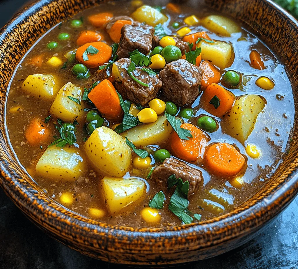 As the temperatures start to dip and the days grow shorter, there’s nothing quite like a warm bowl of homemade soup to provide comfort and nourishment. The act of simmering ingredients together evokes a sense of home and tradition, making soups a staple in many households, particularly during the colder months. One recipe that stands out in the realm of hearty, soul-soothing meals is the Cozy Comfort Vegetable Beef Soup. This delightful dish seamlessly combines tender chunks of beef with a colorful array of vegetables, resulting in a filling and nutritious option for family dinners or meal prep for the week ahead.
