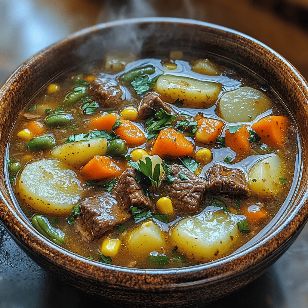 As the temperatures start to dip and the days grow shorter, there’s nothing quite like a warm bowl of homemade soup to provide comfort and nourishment. The act of simmering ingredients together evokes a sense of home and tradition, making soups a staple in many households, particularly during the colder months. One recipe that stands out in the realm of hearty, soul-soothing meals is the Cozy Comfort Vegetable Beef Soup. This delightful dish seamlessly combines tender chunks of beef with a colorful array of vegetables, resulting in a filling and nutritious option for family dinners or meal prep for the week ahead.