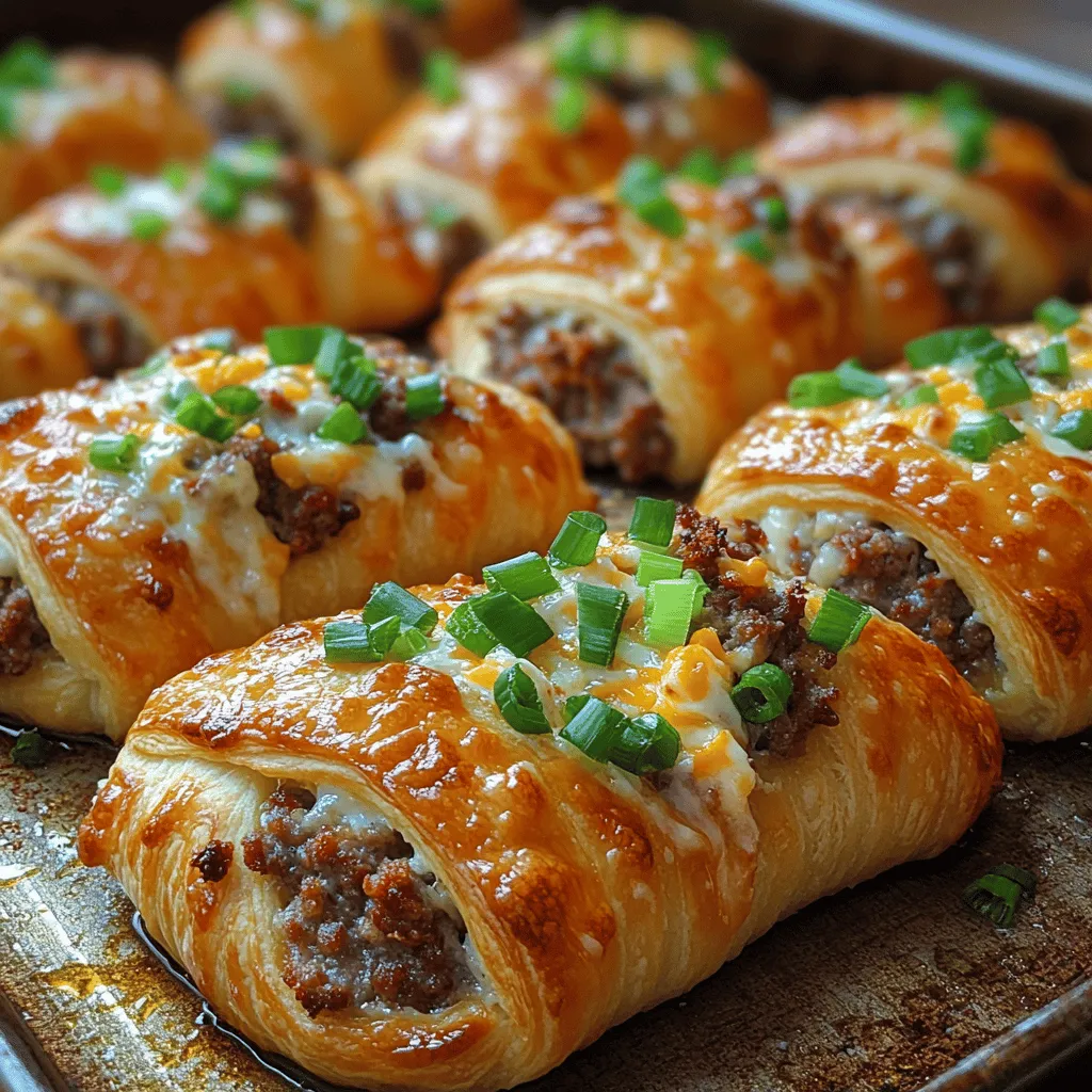 Crescent roll recipes have gained immense popularity in kitchens across the globe, and for good reason. Their flaky, buttery texture and versatility make them a favorite among home cooks and food enthusiasts alike. Whether served as a breakfast item, a side dish, or a savory appetizer, crescent rolls can be transformed into a multitude of delightful dishes. Among these is the Creamy Sausage Crescents—a delectable option that serves as an ideal appetizer or snack, perfect for gatherings, game days, or simply as a treat for yourself.