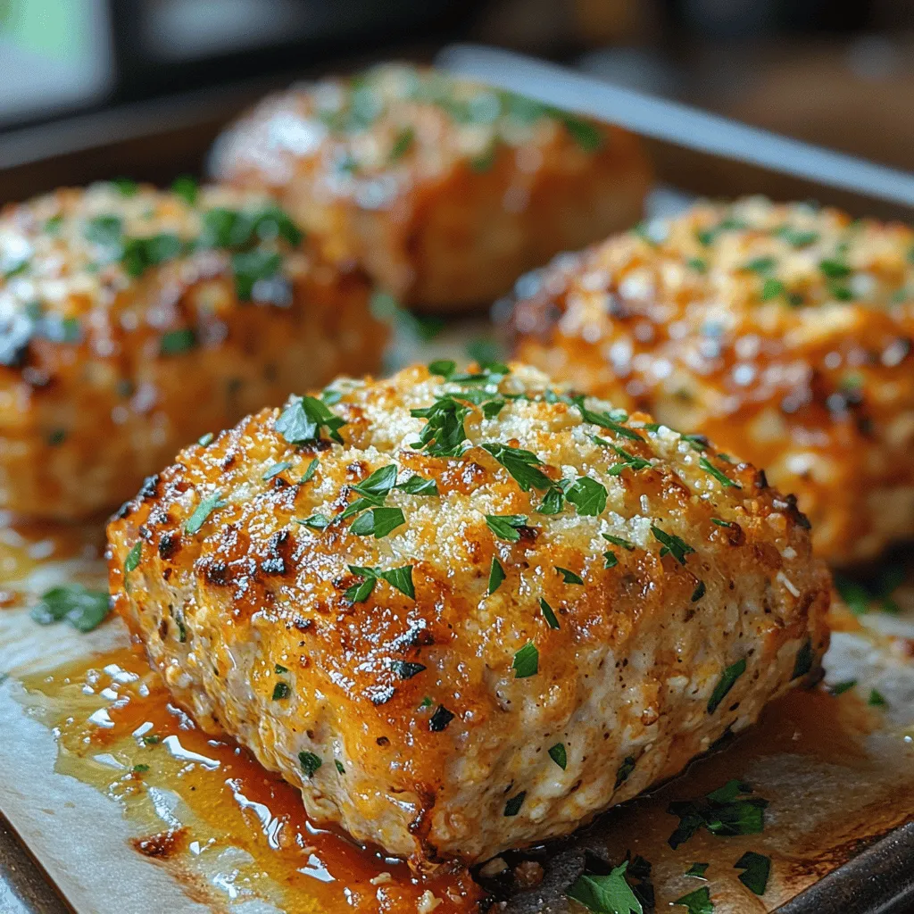 Garlic Parmesan Chicken Meatloaves are not just for special occasions; they are perfect for any day of the week! This dish is incredibly versatile, making it suitable for family dinners, meal prep, or even a cozy gathering with friends. The combination of ground chicken and aromatic garlic creates a light yet satisfying meal, while the addition of Parmesan cheese adds a rich, creamy flavor that enhances the overall experience.