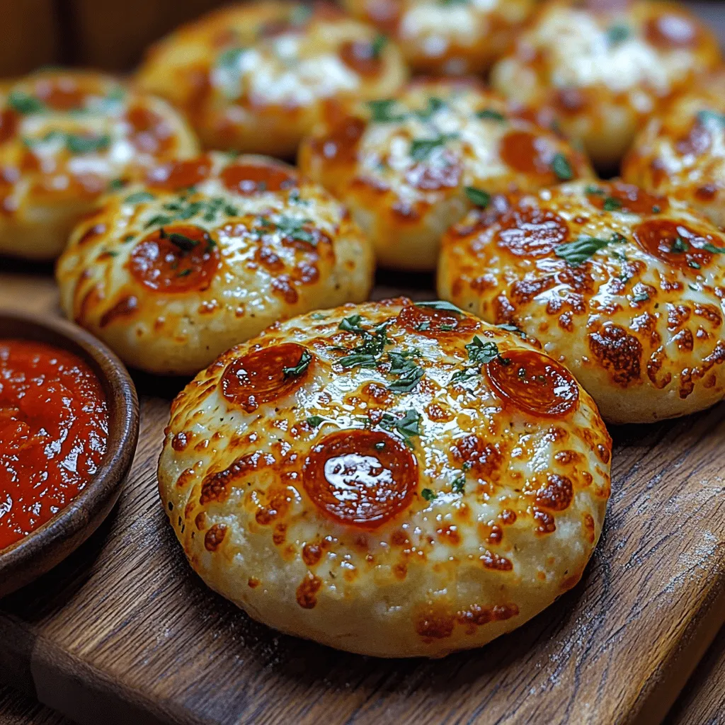 In recent years, the culinary world has embraced a delightful trend: pizza-inspired snacks. These bite-sized creations combine the beloved flavors of pizza into easy-to-eat portions, perfect for any occasion. Among the plethora of options, <strong>Cheesy Pepperoni Pizza Bombs</strong> stand out as an irresistible choice, offering a fun and simple way to indulge in a classic favorite. Whether you’re hosting a gathering, watching the big game, or simply craving a comforting snack, these pizza bombs are sure to please everyone at the table.” /></p>
</p>
<h3>Marinara Sauce: Suggested Pairings and Dipping Options</h3>
</p>
<p>No pizza bomb experience is complete without a delicious dipping sauce to accompany it. Marinara sauce is a classic choice, offering a tangy and savory complement to the cheesy, pepperoni-filled delights. Here are some suggested pairings and dipping options to elevate your pizza bomb experience:</p>
</p>
<p>1. <strong>Classic Marinara Sauce</strong>: This is the go-to option, bursting with flavors of tomatoes, garlic, and herbs. It provides a perfect balance to the richness of the cheese and pepperoni.</p>
</p>
<p>2. <strong>Spicy Marinara</strong>: For those who enjoy a little kick, consider adding red pepper flakes or a dash of hot sauce to your marinara. The heat enhances the flavor profile and adds an exciting element to every bite.</p>
</p>
<p>3. <strong>Garlic Parmesan Sauce</strong>: A creamy garlic parmesan dipping sauce pairs wonderfully with pizza bombs. The richness of the cream and the sharpness of the parmesan create a decadent experience.</p>
</p>
<p>4. <strong>Pesto</strong>: If you’re seeking a fresh twist, try a basil pesto. Its herby, nutty flavor contrasts beautifully with the savory filling of the pizza bombs.</p>
</p>
<p>5. <strong>Ranch Dressing</strong>: For an American twist, ranch dressing serves as an excellent dipping sauce. Its creamy texture and herbaceous notes make it a popular choice for many.</p>
</p>
<h3>Olive Oil: The Role of Oil in Flavor and Texture</h3>
</p>
<p>Olive oil plays a crucial role in the making of pizza bombs, enhancing both flavor and texture. By incorporating olive oil in different stages of the preparation, you can achieve a more flavorful and appealing outcome:</p>
</p>
<p>1. <strong>Dough Enrichment</strong>: Adding olive oil to your dough can improve its elasticity and tenderness, making it easier to roll out and shape.</p>
</p>
<p>2. <strong>Flavor Enhancer</strong>: Olive oil not only adds a subtle, rich flavor to the dough but also complements the ingredients in the filling. The fruity notes of high-quality olive oil can elevate the taste of the entire dish.</p>
</p>
<p>3. <strong>Golden Finish</strong>: Brushing the assembled pizza bombs with olive oil before baking helps achieve a beautiful, golden-brown crust. This not only improves the visual appeal but also adds a delightful crunch to the outer layer.</p>
</p>
<h3>Step-by-Step Instructions for Making Pizza Bombs</h3>
</p>
<h4>Preheating and Preparing the Baking Sheet</h4>
</p>
<p>Before you get started on assembling your pizza bombs, it’s essential to preheat your oven to 375°F (190°C). Preheating ensures that the pizza bombs cook evenly and achieve the perfect texture. While the oven is heating, prepare your baking sheet by lining it with parchment paper. This will prevent sticking and make cleanup a breeze.</p>
</p>
<h4>Rolling Out and Cutting the Dough</h4>
</p>
<p>Once your dough has risen (if using fresh dough), lightly flour your work surface and roll out the dough into a large rectangle, about ¼ inch thick. The thickness is key to ensuring the dough can hold the filling without tearing. Use a sharp knife or pizza cutter to slice the dough into even squares, approximately 3 to 4 inches on each side.</p>
</p>
<h4>Mixing the Filling</h4>
</p>
<p>For the filling, combine shredded mozzarella cheese, diced pepperoni, and a sprinkle of Italian seasoning in a bowl. The ideal ratio is about 2 parts cheese to 1 part pepperoni. This ensures a cheesy experience while still allowing the pepperoni flavor to shine through. Mix well to distribute the ingredients evenly.</p>
</p>
<h4>Assembling the Pizza Bombs</h4>
</p>
<p>To assemble each pizza bomb, take a square of dough and place a generous tablespoon of the filling in the center. Be careful not to overfill, as this can lead to bursting during baking. Gently fold the edges of the dough over the filling, pinching to seal securely. Ensure there are no gaps, as this will help retain the cheesy goodness inside.</p>
</p>
<h4>Applying the Egg Wash and Olive Oil</h4>
</p>
<p>For a beautiful golden crust, whisk together one egg with a tablespoon of water to create an egg wash. Brush the tops of the assembled pizza bombs with the egg wash for a shiny finish. Following this, drizzle a little olive oil on top of each pizza bomb, giving them an even richer flavor and enhancing their browning during baking.</p>
</p>
<h4>Baking Process</h4>
</p>
<p>Place the pizza bombs on the prepared baking sheet, leaving space in between for expansion. Bake in the preheated oven for about 15-20 minutes or until they are golden brown and puffed. Keep an eye on them towards the end of the baking time to prevent over-browning. The aroma wafting through your kitchen will be irresistible!</p>
</p>
<h3>Serving Suggestions</h3>
</p>
<p>Once your pizza bombs are out of the oven, the next step is to present them beautifully. Arrange the pizza bombs on a serving platter, and consider garnishing with fresh basil or parsley for a touch of color. Serve alongside a small bowl of marinara sauce for dipping. This not only enhances the flavor but also adds a fun, interactive element for your guests to enjoy.</p>
</p>
<h3>Nutritional Information</h3>
</p>
<p>For those mindful of their dietary intake, here’s a breakdown of the nutritional values per serving (assuming 1 pizza bomb):</p>
</p>
<p>– <strong>Calories</strong>: Approximately 180 calories</p>
<p>– <strong>Fats</strong>: 10g (with variations depending on the type of cheese and dough used)</p>
<p>– <strong>Proteins</strong>: 6g</p>
<p>– <strong>Carbohydrates</strong>: 17g</p>
</p>
<h3>Healthier Modifications</h3>
</p>
<p>If you’re looking to make your pizza bombs a bit healthier, consider the following modifications:</p>
</p>
<p>– <strong>Whole Wheat Dough</strong>: Swap out regular pizza dough for whole wheat dough to increase fiber content.</p>
<p>– <strong>Reduced-Fat Cheese</strong>: Use reduced-fat mozzarella to cut down on calories and fat.</p>
<p>– <strong>Vegetable Additions</strong>: Add finely chopped vegetables like bell peppers or spinach to the filling for added nutrients and flavor without significantly increasing calories.</p>
</p>
<h3>Storage and Reheating Tips</h3>
</p>
<p>If you find yourself with leftover pizza bombs (which is rare, but it can happen), here are the best practices for storing and reheating them:</p>
</p>
<p>1. <strong>Storage</strong>: Allow the pizza bombs to cool completely before transferring them to an airtight container. They can be stored in the refrigerator for up to 3 days. For longer storage, consider freezing them in a single layer on a baking sheet before transferring to a freezer-safe container.</p>
</p>
<p>2. <strong>Reheating</strong>: For the best results, reheat pizza bombs in the oven. Preheat your oven to 350°F (175°C) and place the pizza bombs on a baking sheet. Heat for about 10-15 minutes or until warmed through. This method helps maintain their crispy texture, ensuring they taste just as good as when freshly made.</p>
</p>
<h3>Conclusion</h3>
</p>
<p>The delightful experience of making and enjoying Irresistible Cheesy Pepperoni Pizza Bombs is one that brings joy to both the kitchen and the dining table. With their cheesy, savory filling and golden-brown crust, these pizza bombs are perfect for gatherings, movie nights, or simply a fun family dinner.</p>
</p>
<p>Encourage your friends and family to join in the fun of making this easy and delicious recipe. Share the joy of cooking and the pleasure of indulging in these tasty treats. Whether served as a snack, appetizer, or main course, these pizza bombs are sure to steal the show at any occasion. Happy cooking!</p>
</div>