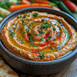 Hummus has become a beloved staple in kitchens around the world, known not only for its rich flavor and creamy texture but also for its impressive nutritional profile. This versatile dip is primarily made from chickpeas and has earned a reputation as a healthy snack option, perfect for spreading on pita bread, drizzling over salads, or enjoying with a variety of fresh vegetables. Among the myriad of hummus variations available, one standout recipe is Roasted Red Pepper Bliss Hummus. This delectable twist on traditional hummus infuses sweet, smoky roasted red peppers, elevating the flavor profile while introducing an array of health benefits.