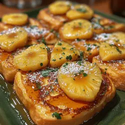 If you're searching for a breakfast dish that transports you to sun-kissed shores with every bite, look no further than Tropical Bliss Hawaiian Roll French Toast. This delightful twist on the classic French toast integrates the sweet and fluffy texture of Hawaiian rolls with the tropical flavors of fresh pineapple, vanilla, and cinnamon. Imagine starting your day with a dish that not only tantalizes your taste buds but also brightens your morning with its vibrant colors and inviting aroma.