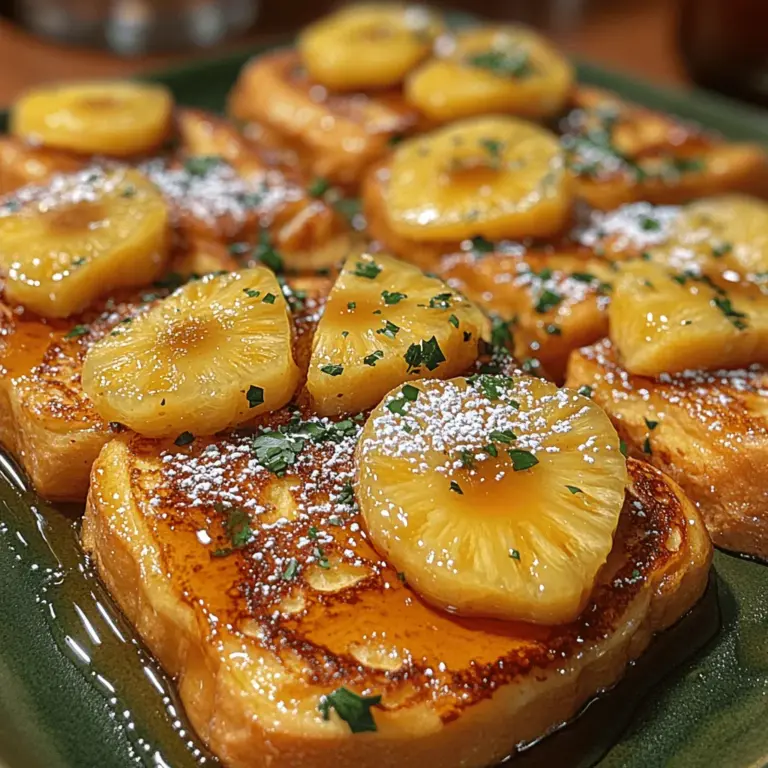 If you're searching for a breakfast dish that transports you to sun-kissed shores with every bite, look no further than Tropical Bliss Hawaiian Roll French Toast. This delightful twist on the classic French toast integrates the sweet and fluffy texture of Hawaiian rolls with the tropical flavors of fresh pineapple, vanilla, and cinnamon. Imagine starting your day with a dish that not only tantalizes your taste buds but also brightens your morning with its vibrant colors and inviting aroma.