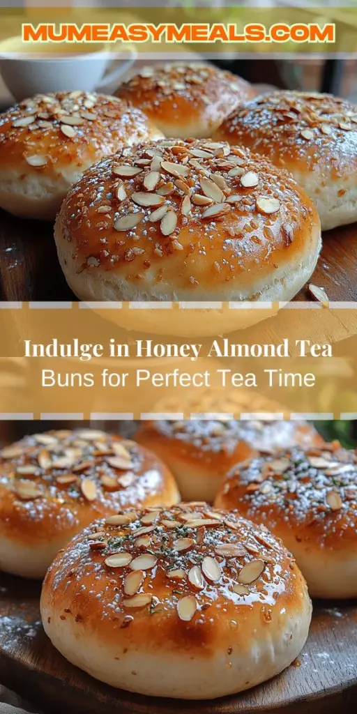 Discover the joy of Honey Almond Tea Buns, a delightful treat perfect for any tea time. These soft, pillowy buns combine the sweet taste of honey with the rich nuttiness of almonds, making them a cozy addition to your gatherings or quiet afternoons. Packed with flavor and health benefits, they are easy to make and elevate your tea-drinking experience. Serve them plain or with a drizzle of honey for an irresistible treat that everyone will love.