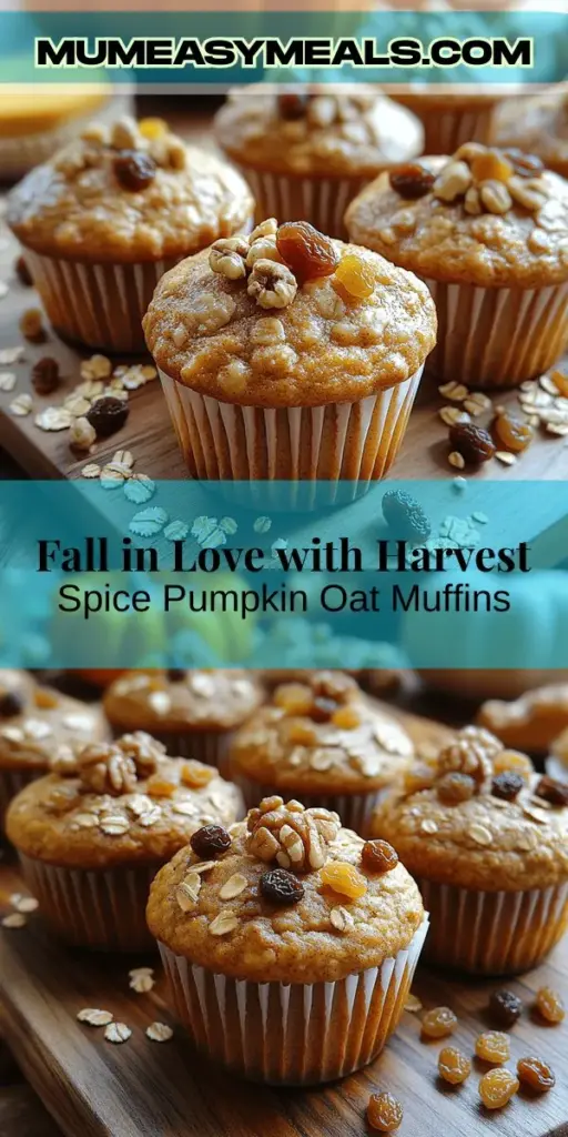 Embrace the flavors of fall with Harvest Spice Pumpkin Oat Muffins! These delicious treats combine the wholesome goodness of oats with rich pumpkin and warm spices like cinnamon and nutmeg. Perfect for breakfast or a snack, they are not only easy to make but also packed with nutrients. Ideal for health-conscious bakers, you can customize them with nuts or chocolate chips. Enjoy the comfort of autumn baking and share these delightful muffins with family and friends!