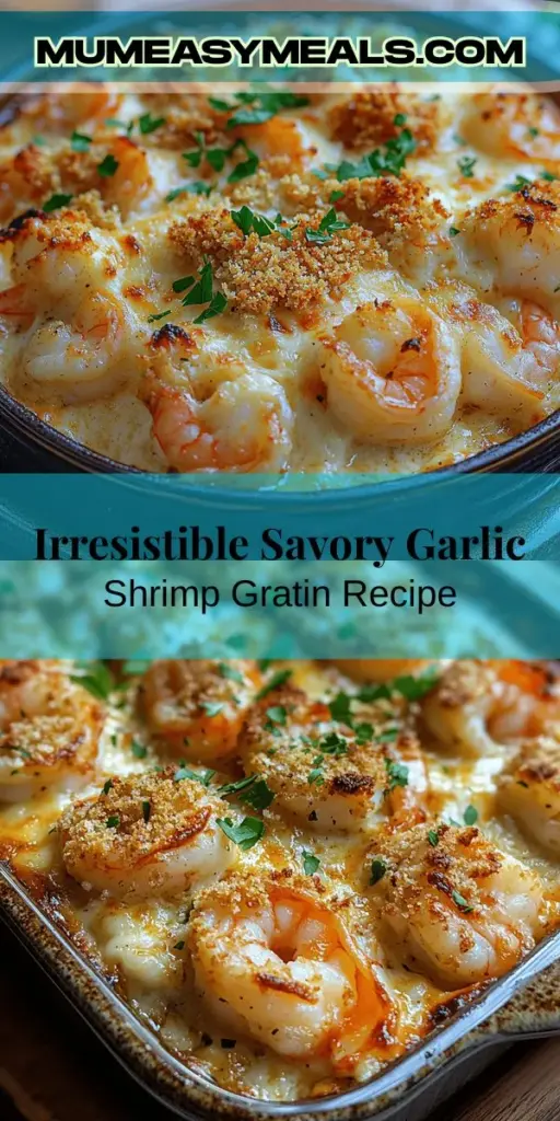 Looking to impress at your next dinner event? Try this Savory Garlic Shrimp Gratin recipe that combines succulent shrimp with a creamy, garlic-infused sauce topped with a crunchy, cheesy crust. Perfect for family gatherings or a cozy night in, this dish delivers a delightful balance of flavors and textures that will leave everyone wanting more. Fresh ingredients and easy steps make it simple to prepare, ensuring a memorable culinary experience.