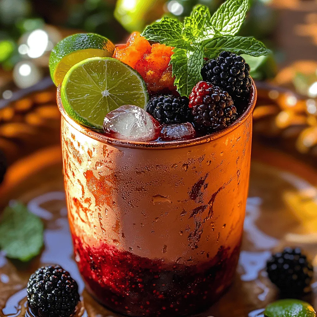 Welcome to the world of refreshing cocktails, where every sip transports you to sunny afternoons and joyful gatherings! Today, we’re diving into the delightful recipe for the Sparkling Berry Bliss Mule. This vibrant cocktail combines the tartness of fresh blackberries, the zesty punch of lime, and the effervescence of ginger beer and sparkling wine, creating a drink that is as visually appealing as it is delicious. As the summer months roll in, this drink becomes a must-have for celebrations, casual get-togethers, or simply an afternoon treat on your porch.