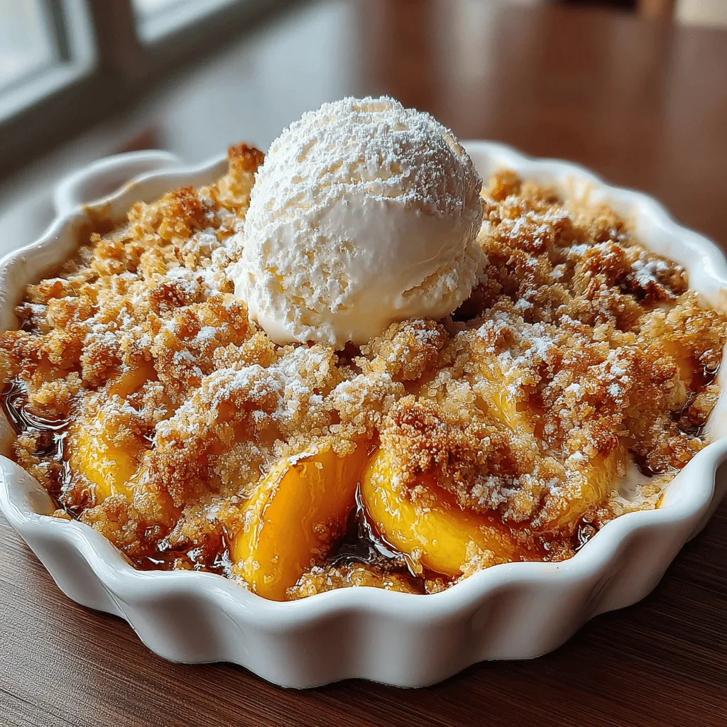 As the seasons shift and the air begins to cool, there's nothing quite as comforting as a warm dessert that envelops you in cozy flavors and aromas. Enter the Peachy Warmth Crumble, a delightful fruit-based treat that captures the essence of summer’s bounty in each delicious bite. This dish is not just a dessert; it's a celebration of ripe, juicy peaches, combined with a rich, crumbly topping that brings together the perfect balance of sweetness and warmth. Whether you’re hosting a gathering, marking a special occasion, or simply indulging in a quiet night at home, this crumble is sure to become a cherished favorite.
