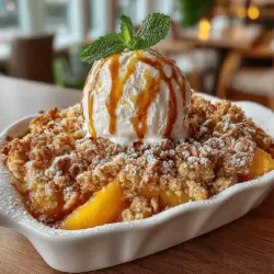 As the seasons shift and the air begins to cool, there's nothing quite as comforting as a warm dessert that envelops you in cozy flavors and aromas. Enter the Peachy Warmth Crumble, a delightful fruit-based treat that captures the essence of summer’s bounty in each delicious bite. This dish is not just a dessert; it's a celebration of ripe, juicy peaches, combined with a rich, crumbly topping that brings together the perfect balance of sweetness and warmth. Whether you’re hosting a gathering, marking a special occasion, or simply indulging in a quiet night at home, this crumble is sure to become a cherished favorite.