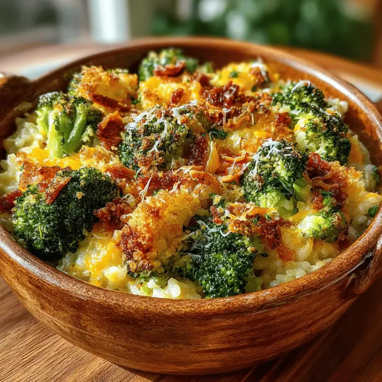 If you’re searching for a dish that brings comfort and warmth to the dinner table, look no further than Cheesy Broccoli Rice Casserole. This beloved recipe strikes the perfect balance between creamy goodness and nutritional benefits, making it an ideal choice for families and gatherings alike. Whether you are looking to serve it as a hearty side or as a satisfying main dish, this casserole is versatile enough to complement any meal. The combination of tender broccoli, fluffy rice, and melty cheese creates an irresistible texture that will have everyone coming back for seconds.