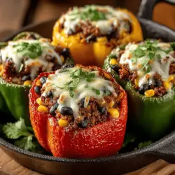 Stuffed bell peppers have long been celebrated as a versatile and nutritious dish that caters to a wide range of dietary preferences. This colorful meal is not only a feast for the eyes but also a wholesome option for families looking to enjoy a balanced diet. At the heart of this recipe is ground turkey, a lean protein that pairs beautifully with grains like quinoa or rice, along with a medley of vibrant vegetables. The combination of these ingredients creates a satisfying meal that is both delicious and visually appealing, making it an excellent choice for dinner tables across the globe.