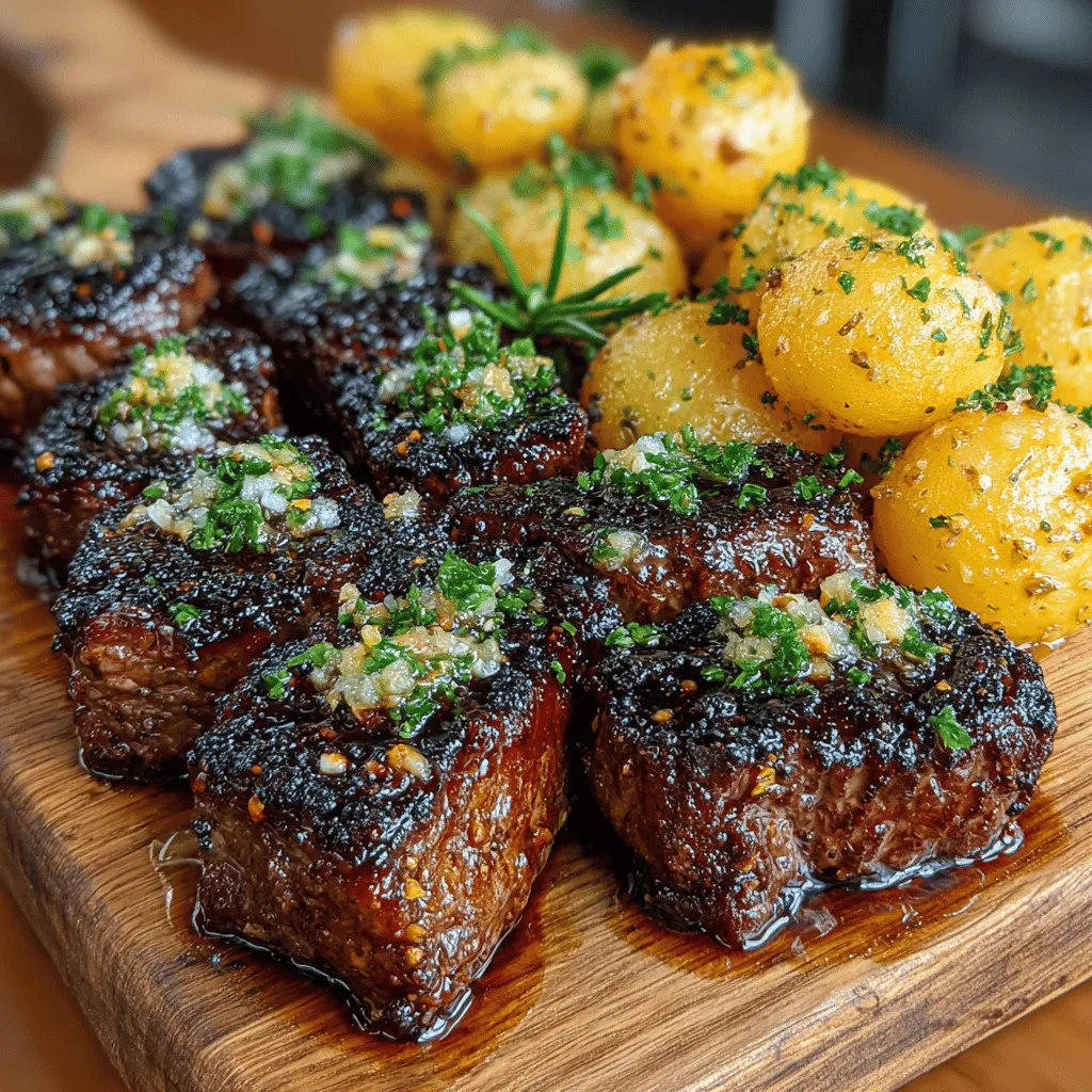 If you're on the hunt for a dish that combines rich flavors, satisfying textures, and the kind of indulgence that makes your taste buds dance, look no further than Sizzling Garlic Butter Steak Bites with Crispy Potatoes. This recipe is a celebration of culinary simplicity with a gourmet twist, featuring tender steak bites seared to perfection and paired with crispy, golden potatoes. Whether you're hosting a gathering, enjoying a family dinner, or simply looking to elevate your weeknight meals, this dish promises to impress and satisfy.