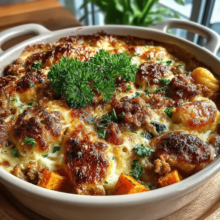 As the leaves turn and the air becomes crisp, there's nothing quite as comforting as a warm, hearty meal. The Cozy Butternut Squash & Sausage Gnocchi Bake is a quintessential dish that embodies the spirit of autumn. This recipe combines the creamy texture of gnocchi with the sweetness of roasted butternut squash and the savory notes of Italian sausage, creating a delightful medley of flavors that warms the heart and satisfies the palate. Perfect for family dinners or gatherings with friends, this dish not only offers comfort but also showcases seasonal ingredients that highlight the best of fall.