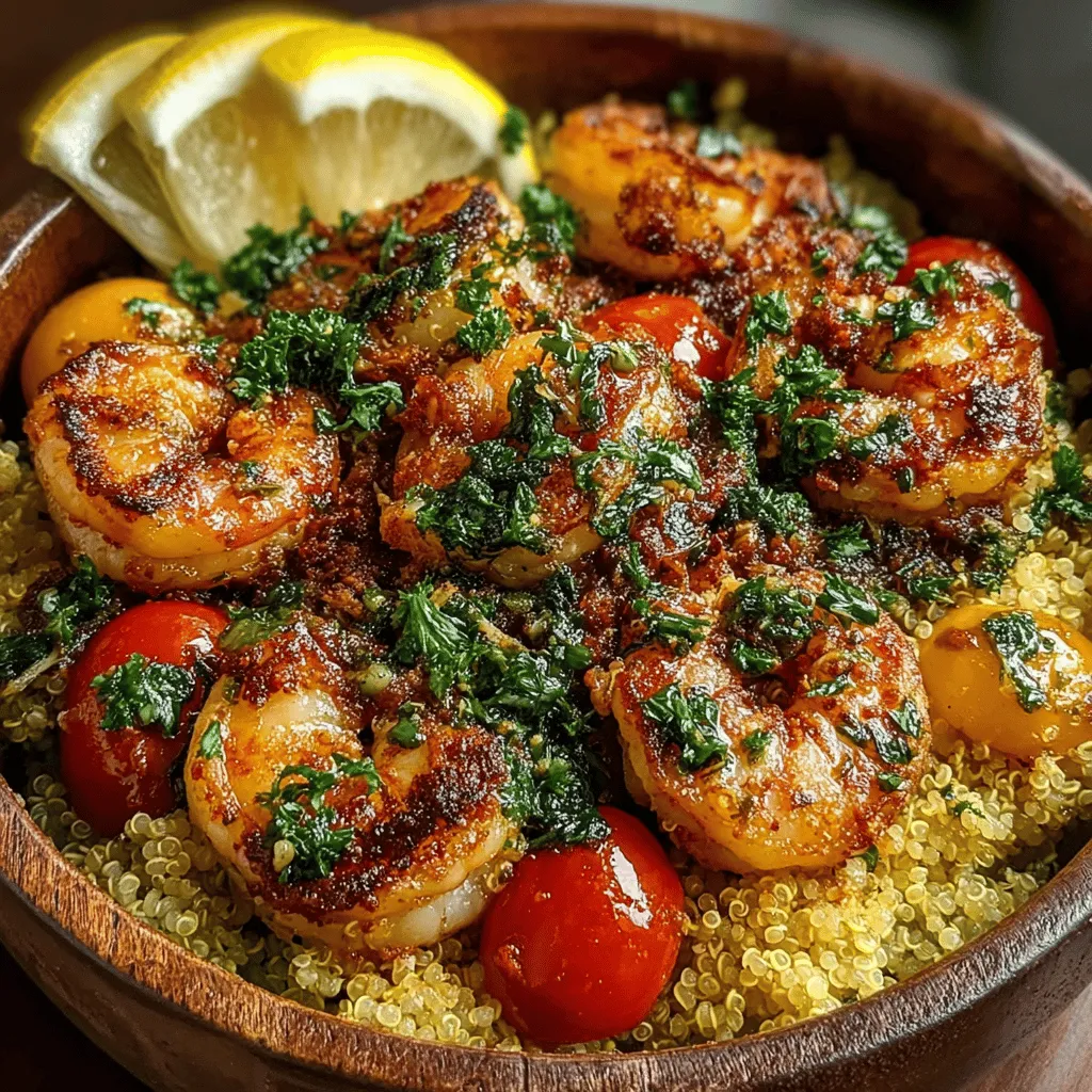 Indulge in the refreshing flavors of our Zesty Lemon Garlic Shrimp & Quinoa Delight, a dish that beautifully combines the succulent taste of shrimp with the nutritious benefits of quinoa. This recipe is not only quick to prepare but also bursting with vibrant flavors, making it an ideal choice for both weeknight dinners and special occasions. Packed with protein, healthy fats, and zesty notes from lemon and garlic, this meal is sure to satisfy your taste buds while nourishing your body.