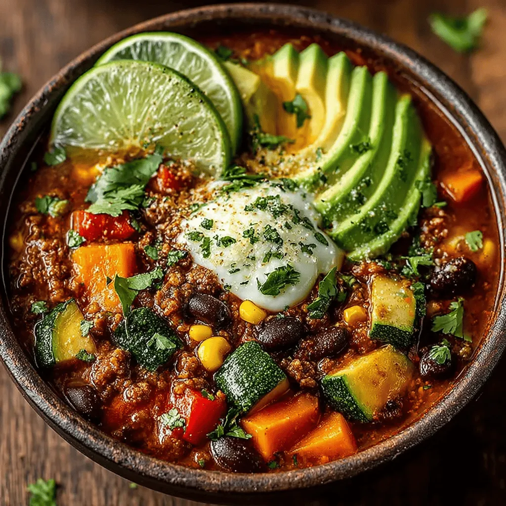 Protein-Packed Veggie & Bean Chili Bowl