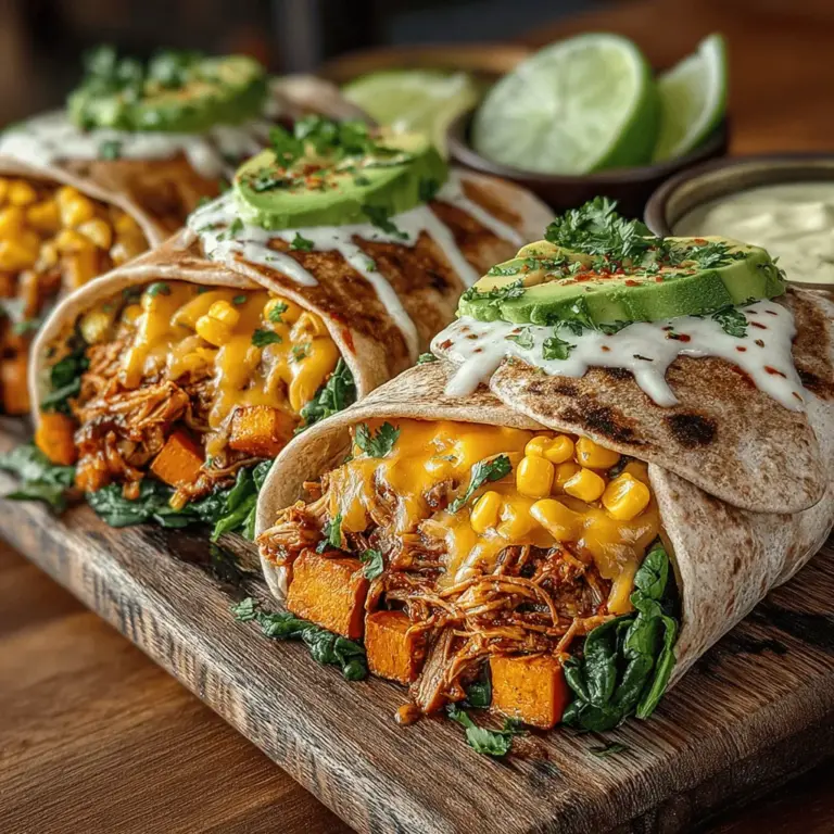 If you're searching for a delicious and nutritious meal that caters to the whole family, look no further than BBQ Chicken & Sweet Potato Fiesta Wraps. These wraps are not only packed with flavor but also provide a delightful mix of textures that make every bite a satisfying experience. Imagine tender, smoky grilled chicken paired with the natural sweetness of roasted sweet potatoes, all wrapped in a soft, whole wheat tortilla. This recipe strikes the perfect balance between indulgence and health, making it a fantastic choice for lunch, dinner, or even meal prep.