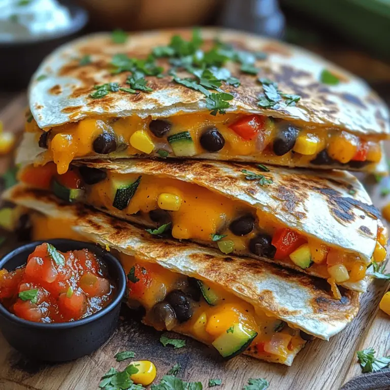 If you’re looking to create a meal that’s not only delicious but also packed with nutrients, look no further than Colorful Crunch Veggie & Black Bean Quesadillas. This vibrant dish brings together the wholesome goodness of black beans and a rainbow of fresh vegetables, all nestled between crispy tortillas for a satisfying crunch. Perfect for a quick weeknight dinner or a fun weekend lunch, quesadillas are a versatile option that can be easily customized to suit a variety of tastes and dietary preferences.