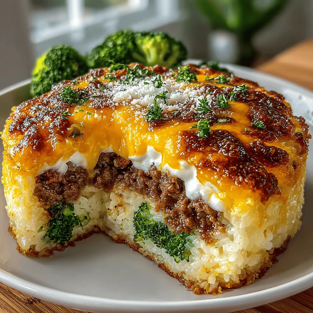 Cheesy Beef and Broccoli Rice Casserole