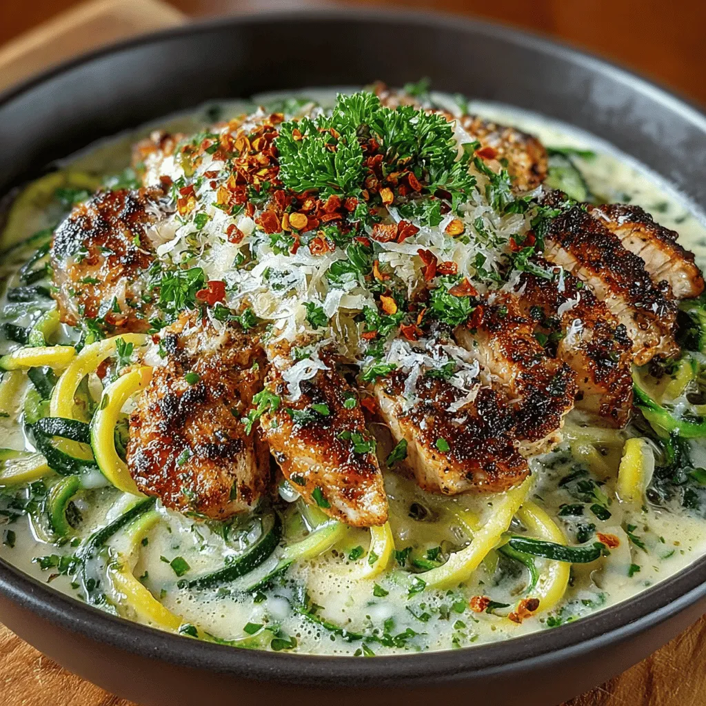 In the culinary world, few dishes evoke as much comfort and satisfaction as a classic Chicken Alfredo. However, with a growing focus on health and nutrition, many home cooks are seeking alternatives that maintain the beloved flavors of this creamy pasta dish while accommodating dietary preferences. Enter Creamy Savory Chicken Alfredo Zucchini Noodles—a dish that seamlessly combines the rich, savory notes of Alfredo sauce with the fresh, vibrant qualities of zucchini noodles. This innovative recipe not only caters to those looking for a low-carb option but also adds a nutritious twist that makes it suitable for various dietary lifestyles.
