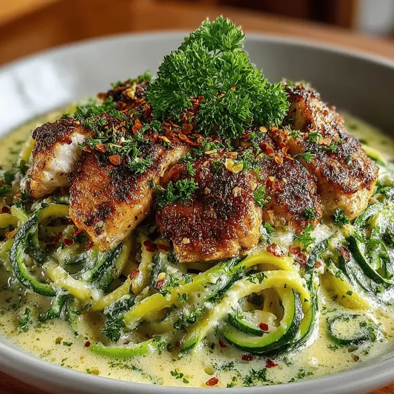 In the culinary world, few dishes evoke as much comfort and satisfaction as a classic Chicken Alfredo. However, with a growing focus on health and nutrition, many home cooks are seeking alternatives that maintain the beloved flavors of this creamy pasta dish while accommodating dietary preferences. Enter Creamy Savory Chicken Alfredo Zucchini Noodles—a dish that seamlessly combines the rich, savory notes of Alfredo sauce with the fresh, vibrant qualities of zucchini noodles. This innovative recipe not only caters to those looking for a low-carb option but also adds a nutritious twist that makes it suitable for various dietary lifestyles.