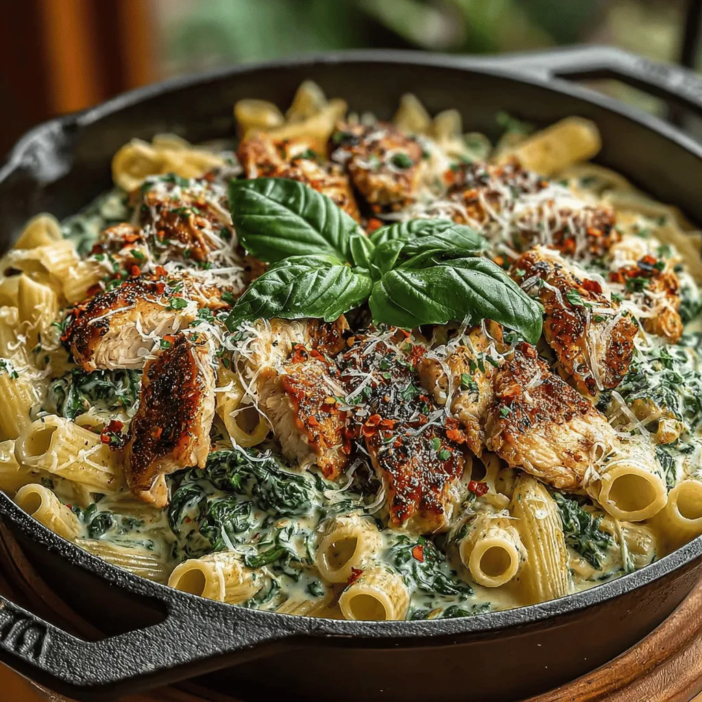 Pasta lovers, rejoice! If you've been searching for a recipe that marries creamy flavors with nutritious ingredients, look no further than Creamy Chicken and Spinach Skillet Pasta. This dish not only satisfies your cravings for comfort food but also packs a punch of health benefits with its vibrant greens and lean protein. Perfectly cooked penne pasta is enveloped in a luscious sauce, complemented by tender pieces of chicken and fresh spinach, making this meal both delicious and wholesome.