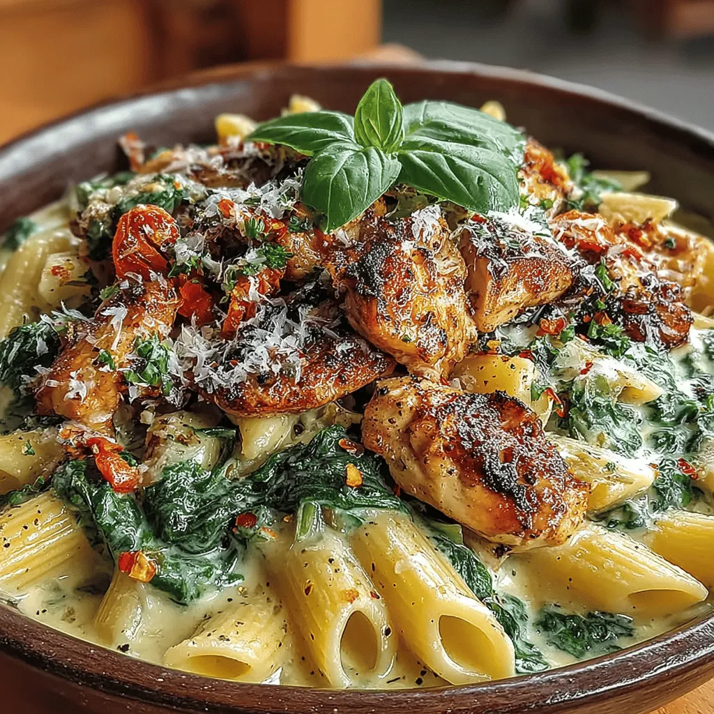 To create the Creamy Spinach & Chicken Pasta Delight, you'll need a handful of key ingredients that work together to deliver an unforgettable flavor profile. Let's explore each component and its significance in the dish: