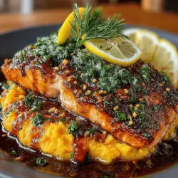 Savory Baked Salmon with Sweet Potato Mash